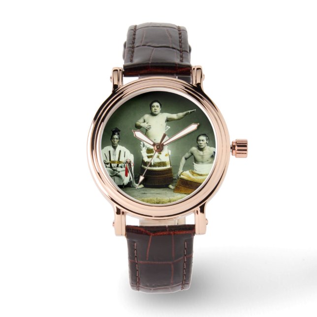 Vintage Japanese Sumo Wrestlers Old Japan Watch (Front)