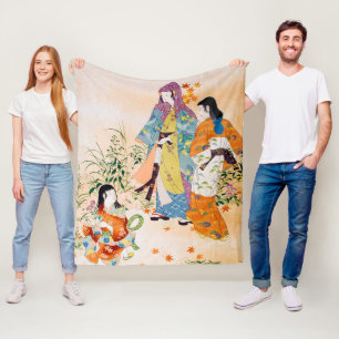 Vintage Japanese Textile Fleece Blanket