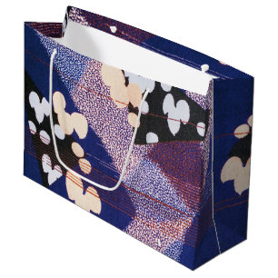 Vintage Japanese Textile, Leaf Pattern Large Gift Bag