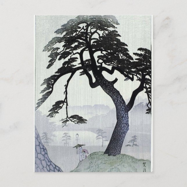 Vintage Japanese Tree Postcard (Front)