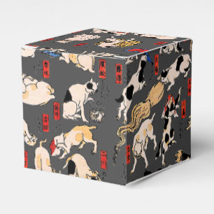 Vintage Japanese Ukiyo-e Cat Pattern: Kuniyoshi Favour Box
