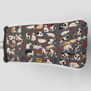 Vintage Japanese Ukiyo-e Cat Pattern: Kuniyoshi Golf Head Cover