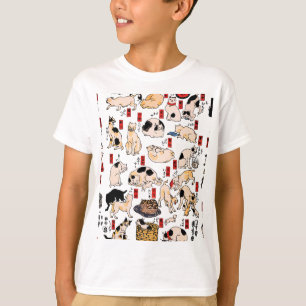 Vintage Japanese Ukiyo-e Cat Pattern: Kuniyoshi T-Shirt