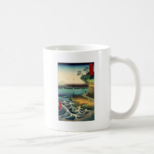 Vintage Japanese Ukiyo-e Mt. Fuji 房州保田ノ海岸 Coffee Mug