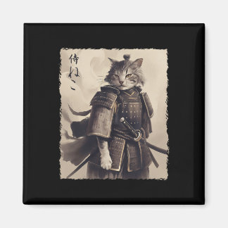 Vintage Japanese Ukiyuo-e Art Of Samurai Cat Kitte Magnet