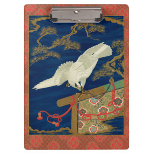 Vintage Japanese White Hawk Art G.A. Audsley Clipboard
