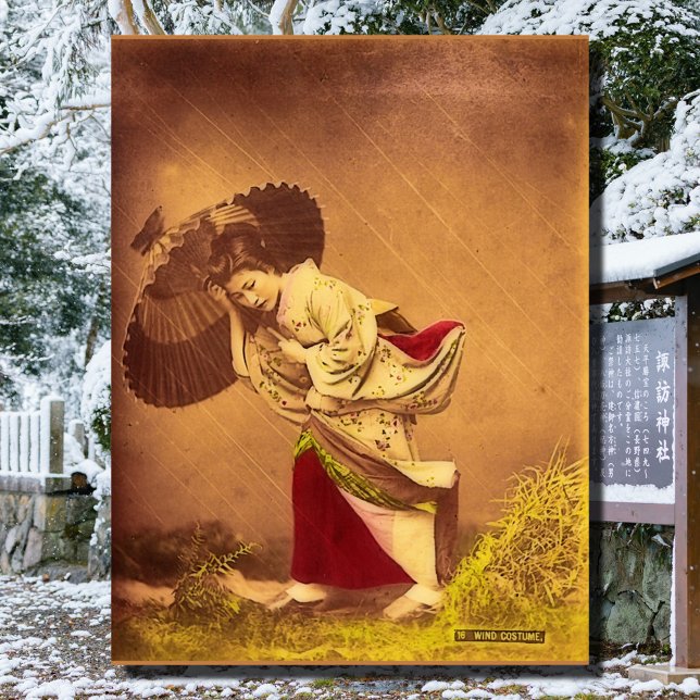 Vintage Japanese woman in the wind  Poster (Creator Uploaded)