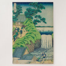 Vintage Japanese Woodblock Aoigaoka Waterfall