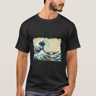Vintage Japanese Woodblock Art Great Wave Stylish T-Shirt