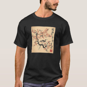 Vintage Japanese Woodblock Blossom Cherry Graphica T-Shirt