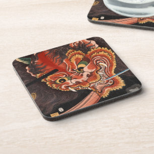 Vintage Japanese Yokai Oni King Fine Art Coaster