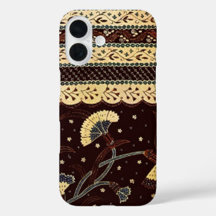 Vintage Javanese Batik Textile Wallpaper Pattern iPhone 16 Case