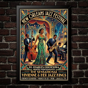 Vintage Jazz 1930s Art Poster