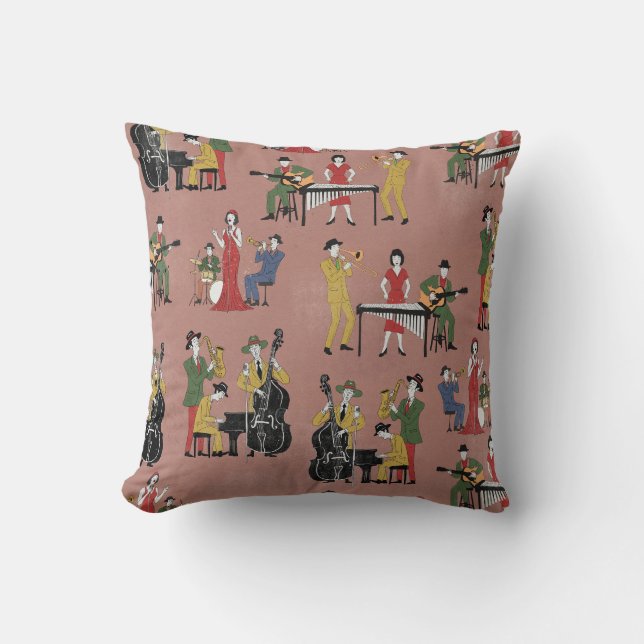 Vintage Jazz Band Cushion (Front)