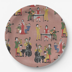 Vintage Jazz Band Paper Plate
