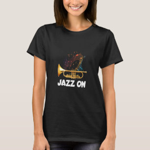 Vintage Jazz On Trumpet Player Music Lovers Musici T-Shirt