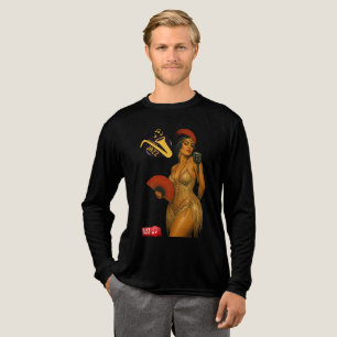 Vintage Jazz Singer Flapper Woman Retro Tri-Blend Shirt