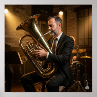 Vintage Jazz Tuba Player