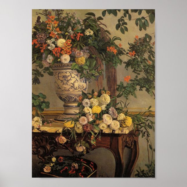 Vintage Jean Frederic Bazille Flowers Poster (Front)