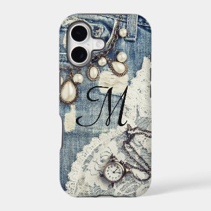 Vintage Jeans Victorian Monogram IPHONE 5 Case