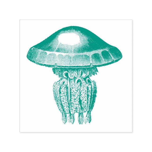 VINTAGE JELLY FISH RUBBER STAMP (Design)