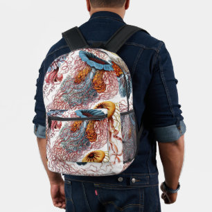 Vintage Jellyfish by Ernst Haeckel, Discomedusae Printed Backpack