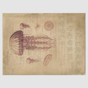 Vintage Jellyfish Decoupage Tissue Paper