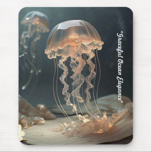 "Vintage Jellyfish Elegance" Mouse Pad
