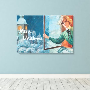 Vintage Jenny Nyström Custom Merry Christmas Canvas Print