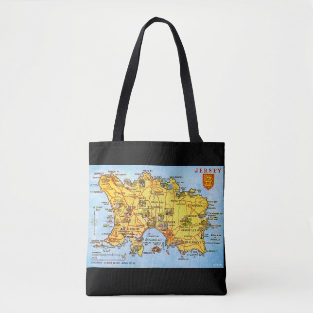 Vintage Jersey Map Tote Bag (Front)