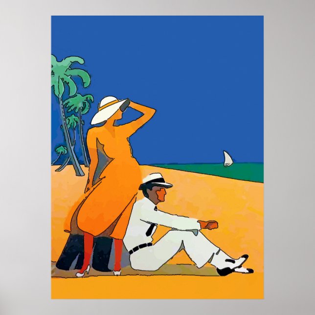 Vintage Jersey Shore, Beach Poster (Front)