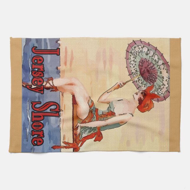 Vintage Jersey Shore Tea Towel (Horizontal)