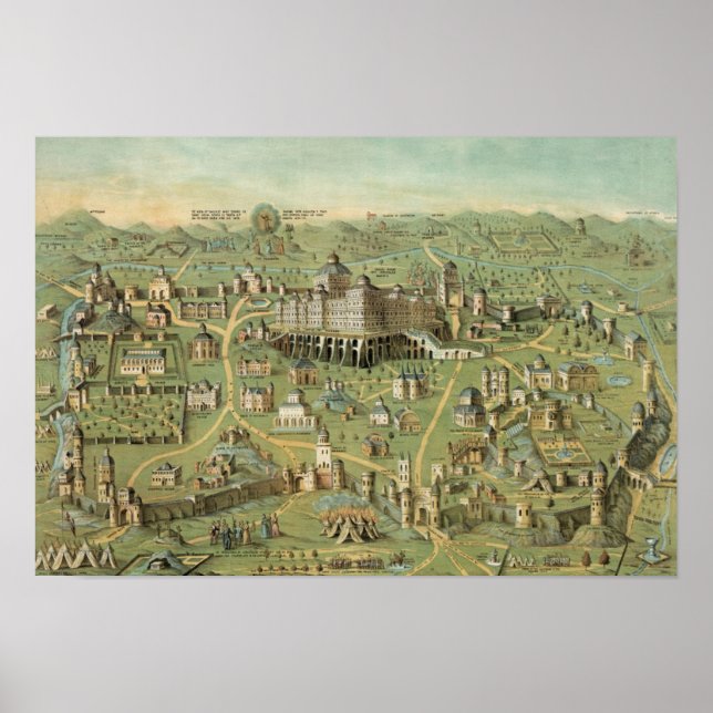 Vintage Jerusalem Illustration Poster (Front)