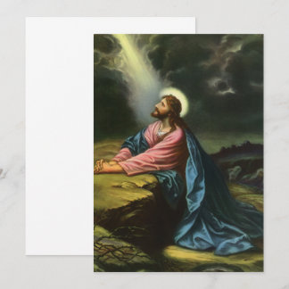 Vintage Jesus Christ Praying, Garden of Gethsemane Invitation