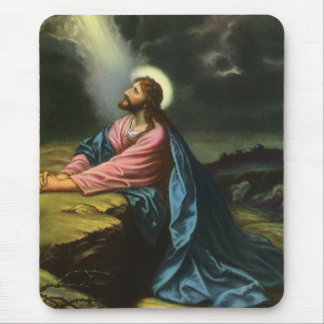 Vintage Jesus Christ Praying, Garden of Gethsemane Mouse Pad