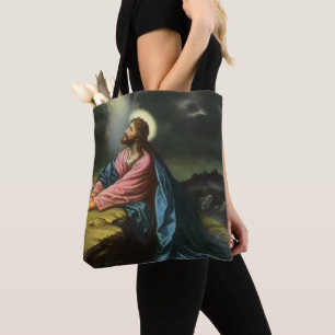 Vintage Jesus Christ Praying, Garden of Gethsemane Tote Bag