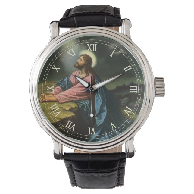 Vintage Jesus Christ Praying, Garden of Gethsemane Watch (Front)