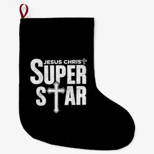 Vintage Jesus Christian Design Jesus Christ Super  Large Christmas Stocking