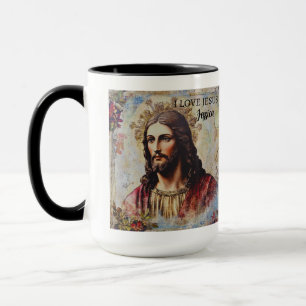 Vintage Jesus Christian Personalised name Mug