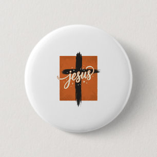 Vintage Jesus Cross Christian Shirt Design_1 6 Cm Round Badge