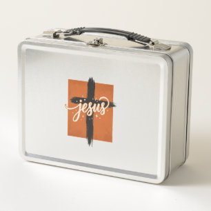 Vintage Jesus Cross Christian Shirt Design_1 Metal Lunch Box