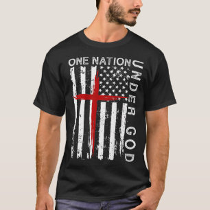 Vintage Jesus God Proud Christian Family USA Ameri T-Shirt