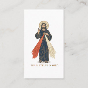 Vintage Jesus I Trust in You Religious Vector Desi Business Card