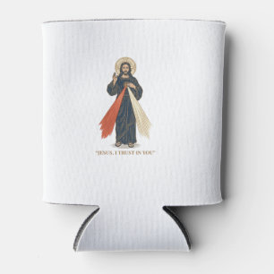 Vintage Jesus I Trust in You Religious Vector Desi Can Cooler