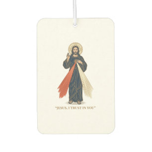 Vintage Jesus I Trust in You Religious Vector Desi Car Air Freshener