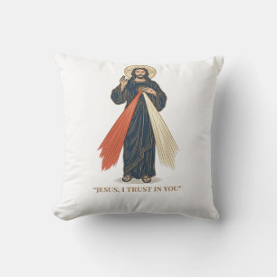 Vintage Jesus I Trust in You Religious Vector Desi Cushion