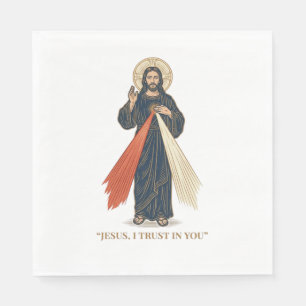 Vintage Jesus I Trust in You Religious Vector Desi Napkin