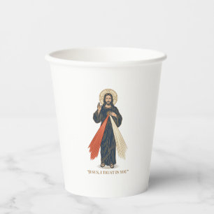 Vintage Jesus I Trust in You Religious Vector Desi Paper Cups