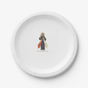 Vintage Jesus I Trust in You Religious Vector Desi Paper Plate
