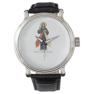 Vintage Jesus I Trust in You Religious Vector Desi Watch